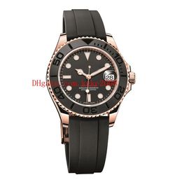 High Quality Wristwatches 40mm 268655 18k Rose Gold Oysterflex Rubber Bands Ceramic Asia 2813 Movement Automatic Unisex Women Mens Watches