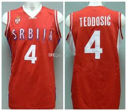 Milos Teodosic #4 Basketball Jersey Team Serbia Srbija Serbio Retro Mens All Ed Custom Any Number Name Jerseys Top Quality