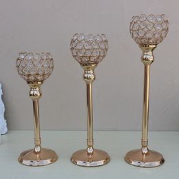Crystal Candle Holders Lantern Wedding Candelabra Centrepieces Centre Table Candlesticks Party Decor Home Decoration