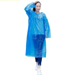 Thickened Disposable Hooded Poncho Rainwear Waterproof Plastic Transparent Camp Must Raincoats Emergency Rain Wear Colour Random 1 9fs E19
