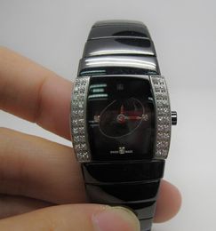 Venda nova moda relógios de cerâmica preta relógio de luxo para mulher relógios de movimento de quartzo relógio de pulso feminino rd26273r
