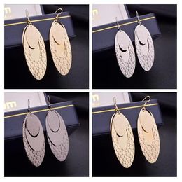 2019 Hot sale alloy Hollow large circle multi layer Frosted Earrings black Gold silver Exaggerated Pendant Earrings woman Fashion jewelry