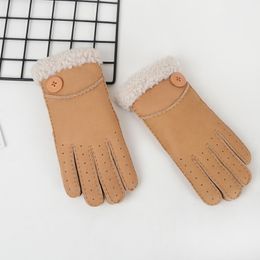 Fashion-High Quality Ladies Fashion Casual Leather Gloves Thermal Gloves Women's wool gloves