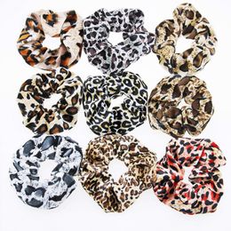 Leopard Hairbands Elastic Velvet Dots Hairband Rubber Band Hair Ties Ring Girls Ponytail Holder Fashion Hair Accessories 12 Colours DHW3697