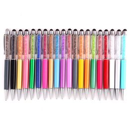 Cheapest Glitter Ballpoint Pen Student bling bling writing pens Colourful Crystal Ball pens black ink Touch Pens For School Office Supplies