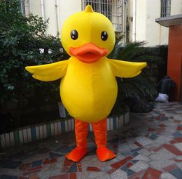 2019 High quality hot Yellow duck mascot costume Adult sized