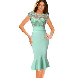 Vfemage Womens Illusion Embroidery Ruched Slim Cocktail Party Mother of Bride Special Occasion Bodycon Mermaid Pencil Dress 1897