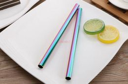 500pcs Food Grade 304 Stainless Steel Straight Drinking Straws Reusable Metal Smoothie Straws 12mmx215mm