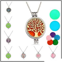 106 Styles Tree of life Hollow Necklaces Locket Pendants 316L Stainless Steel Chockers with 50~60cm Chain&multi Aromatherapy Pcs
