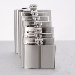 Stainless Steel Pocket Mini Hip Flask Alcohol Whiskey Liquor Screw Cap 4/10/18 OZ Liquor Hip Flasks Outdoor Portable Wine Bottles VF1322