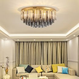 New Design Modern Round Crystal Chandelier Ceiling Lights Luxury Gold Stainless Steel Chandeliers Lighting Led Lamp For Living Room Bedroom