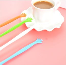 Novel Cute Spoon tableware Stick Mixing restaurant bar Kitchen Bar Stir Flatware Spoons practical tools Wholesale
