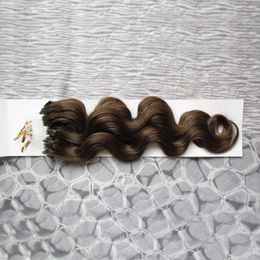 10" -24" micro hair extensions 100g malaysian body wave Micro Ring Hair 100% Human Micro Bead Links Remy Hair