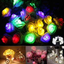 Led Rose Flower Fairy String Lights For Christmas Decoration 10 Led/20Led Battery Powerd Wedding Party Bar Decoration XD21048