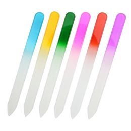 50X 3.5" /9CM Glass Nail Files with plastic sleeve Durable Crystal File Nail Buffer Nail Care Colourful LX8944