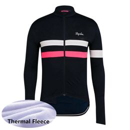 RAPHA Team Mens Winter thermal Fleece Cycling Jersey Long Sleeve Racing Shirts MTB Bicycle Tops Bike Uniform Outdoor Sportswear S21050748