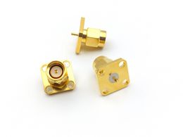 100 x 4 hole SMA male panel mount Plug with solder post terminal RF Coax adapter