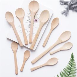 Wooden Jam Spoon Baby Honey Spoon Small Coffee Spoon New Delicate Kitchen Using Condiment Scoop HT12
