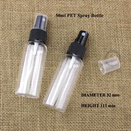 Wholesale 50pcs/Lot 50ml PET Perfume Plastic Atomizing Spray Bottle Liquid Women Small Cosmetic Container Black Cap Pot