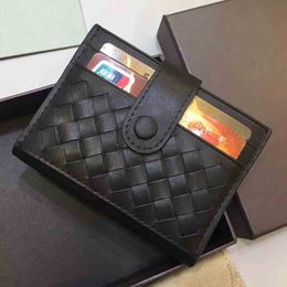 Hot Luxury Mens High Quality Real leather Knitting Wallet Fashion Explosion Designer Womens Multicolor Optional Credit Card Wallets 10cm Box