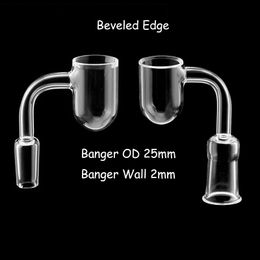 Bevelled Edge Round Bottom Quartz Banger Nails With Male Female Joints Bent 45 /90 Degrees Suitfor Glass Water Bongs