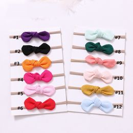 Newborn Baby Bow Headbands Bunny Ear Elastic Headband Children Hair Accessories Kids Cute Hairbands for Girls Nylon Bow Headwear M1218