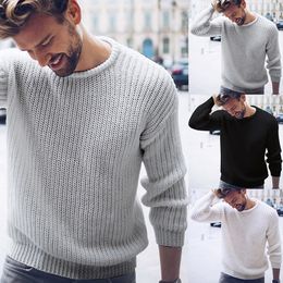 Men Casual Solid O Neck Thin Sweater Pullover New Autumn Korean Style Sweaters Casual Slim Jumper Male Knitted Clothes