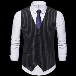 Custom Made Men's Vest Styles Striped Fabric Single-Breasted Men's Clothing Vests Best Mens Vests Men Vest Tops Sale