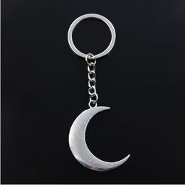 Fashion 20pcs/lot Key Ring Keychain Jewellery Silver Plated Big Moon Charms