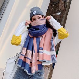 Wholesale- scarves, double-sided warmth, thickening, imitation cashmere, Korean version of a large colouring woman's neck.