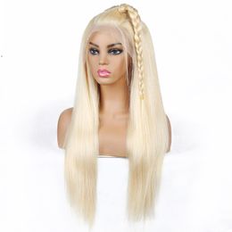 Ishow 13X1 T Part Wig Blonde Colour Brazilian Straight Human Hair Wigs 613 Lace Front Wig for Women All Ages Peruvian Indian