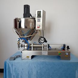 Foot pedal paste heating stirring type filling machine quantitative paste filling machine for ketchup peanut butter chili sauce