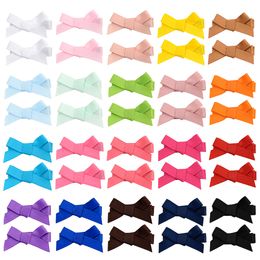 31pcs/lot Solid Stripe Satin Ribbon Hair Bows Craft Supplie Party Gifts Arts Bowknots Sewing Headwear New Handmade Hair Accessoy