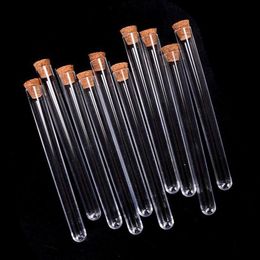 Transparent Plastic Test Tubes With Corks Stoppers Laboratory School Educational Suppy 16x150mm 15x150mm