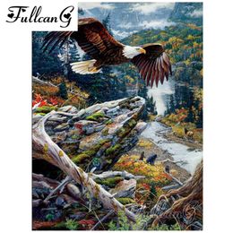 FULLCANG 5d diy mosaic embroidery "flying eagle" paint with diamonds painting cross stitch full square drill home decor G939