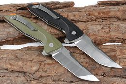 New Arrival HHY035 Ball Bearing Flipper Folding Knife D2 Satin Tanto Point Blade G10 Handle Outdoor Survival EDC Pocket Folding Knives