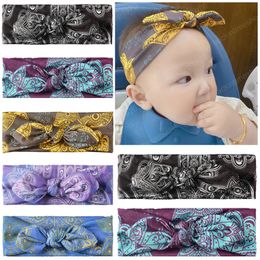 Vintage Florals Infant Baby Bunny Ear Headband Kids Cute Bowknot Hairband Children Bandanas Head Band