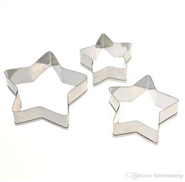 cake moulds Australia - Durable in use 3pcs set five-pointed star shape cookie mould DIY stainless steel cake mould baking tools only mould free ship