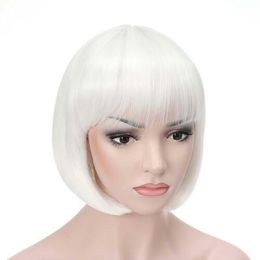 Size: adjustable 8color Select color and style 1pc Synthetic Womens Lady Short Straight Hair Full Wigs Cosplay Party Bob Hair Wig New