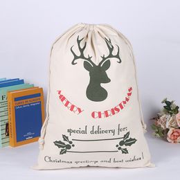 10 Colours Christmas GiftBag Drawstring Bag durable in use canvas bags Large Organic Heavy 50*70cm Santa Sack for kids gifts