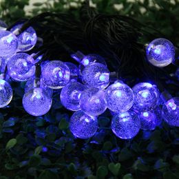 VCT - SIC055 Christmas Props 6m 30 LEDs Solar String Light Bubble Style Lamp Decors New Year Decoration