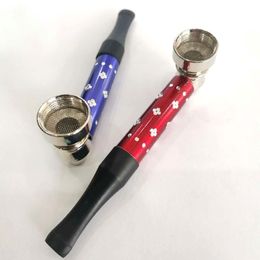 Newest Colourful Portable Removable Mini Philtre Silver Screen Metal Herb Tobacco Bowl Smoking Handpipe Tube Innovative Design Black Holder