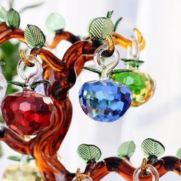 Christmas Decorations 40mm Year Chirstmas Tree Hanging Cut Crystal Glass Apple Ornaments Decoration 2021 Navidad Curtains Home Natal