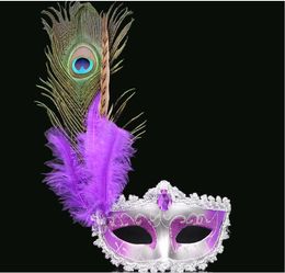 Adult children dance party mask peacock feather mask sexy sexy Venice princess mask female half face Y025