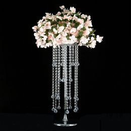 Vase 60 CM 4-Layers Acrylic Flower Rack Pillar Crystal Vases Wedding Table Centrepiece Party Event Road Leads Home Decor