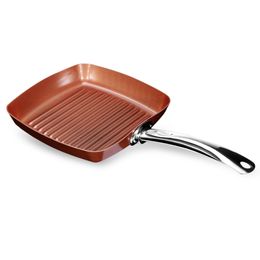 Non-stick Copper Frying Square Grill Pan Skillet with Ceramic Coating Induction Cooker Safe