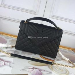 New Fashion Designer Caviar Women Handbag Classic V Shape Tote Handle Bag Chain Flap Shoulder Bag Good Quality Plaid Crossbody Messenger Bag