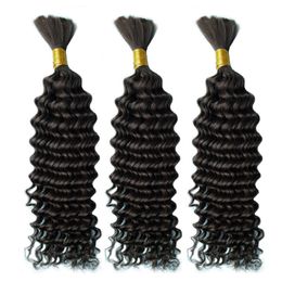 Virgini Remyi Brazilian Bulk Deep Wave 100% Human Hair Bundle For Braiding 10-30 Inch No Weft Natural Colour