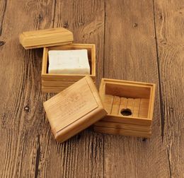 100pcs Natural Bamboo Soap Dish Soap Tray Holder Storage Soap Rack Plate Box Container for Bath Shower Plate Bathroom SN725