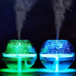 BRELONG bunter USB-Kristall-Luftbefeuchter Projektionslampe Nachtlicht Innen Schlafzimmer Paar Ambiance Licht Multicolor RGB